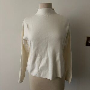 Mango White Mockneck Sweater